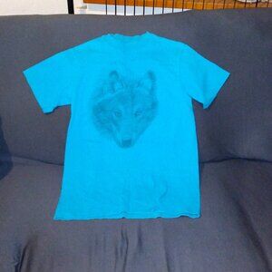 Vintage Blue Wolf T-shirt – Size S 34-36
